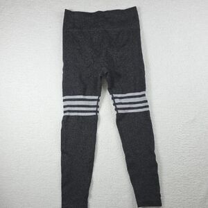 Scrunch Womens Medium Gray And White Striped Butt Scrunch Leggings
